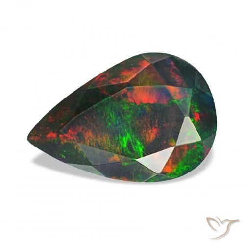 1.16ct Multicolorido Opala negra, Formato de pêra, Opaco