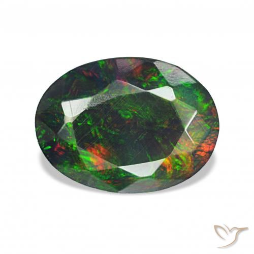 1.60ct Multicolorido Opala negra, oval, Opaco