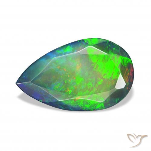1.38ct Multicolorido Opala negra, Formato de pêra, Opaco