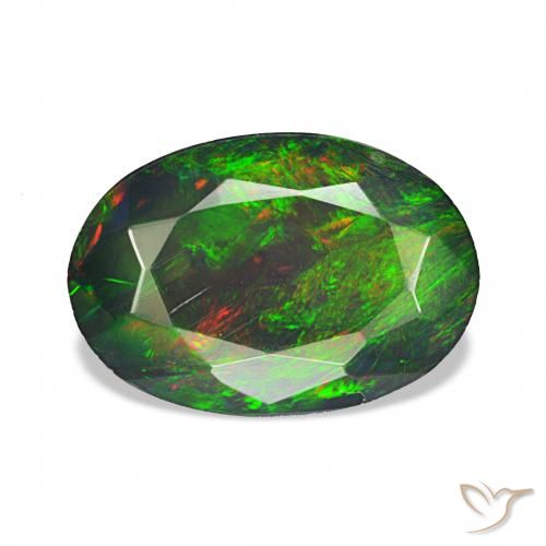 1.48ct Multicolorido Opala negra, oval, Opaco