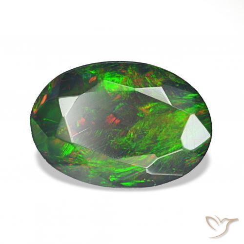 Opala negra Multicolorido Natural 1.48ct, oval, Opaco