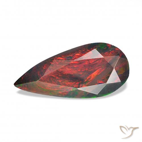 1.24ct Multicolorido Opala negra, Formato de pêra, Opaco