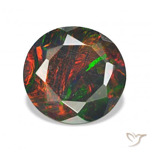 1.41ct Multicolorido Opala negra, Redondo, Opaco