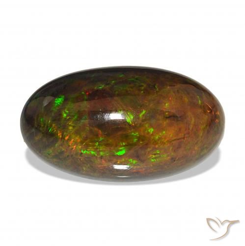Opala negra Multicolorido Natural 7.51ct, oval, Opaco