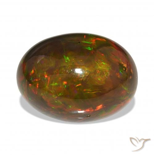 17.49ct Multicolorido Opala negra, oval, Opaco