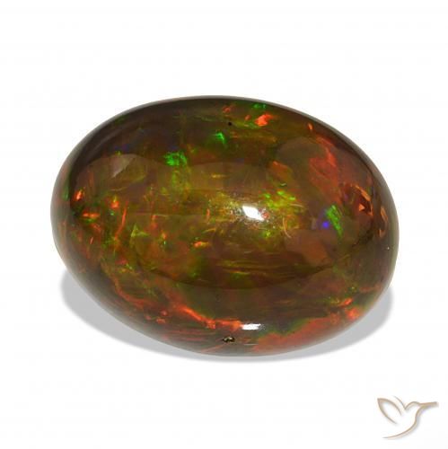 Opala negra Multicolorido Natural 17.49ct, oval, Opaco