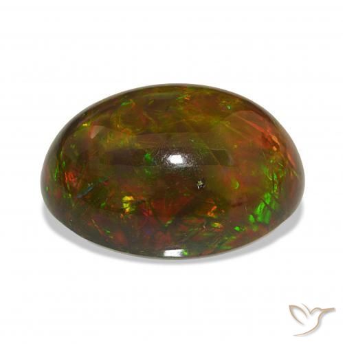 Opala negra Multicolorido Natural 17.49ct, oval, Opaco