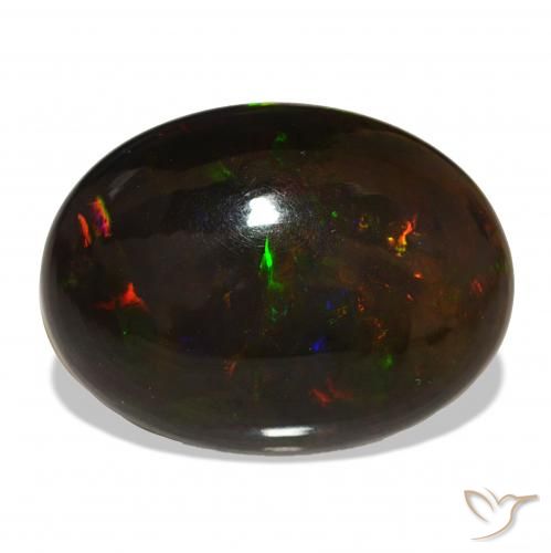 Opala negra Multicolorido Natural 13.11ct, oval, Opaco