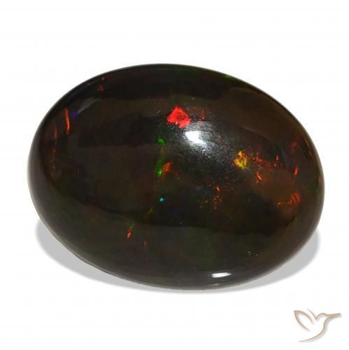 Opala negra Multicolorido Natural 13.11ct, oval, Opaco