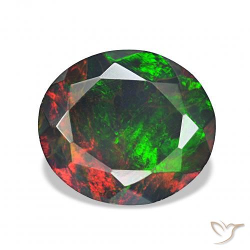 Opala negra Multicolorido Natural 1.71ct, oval, Opaco