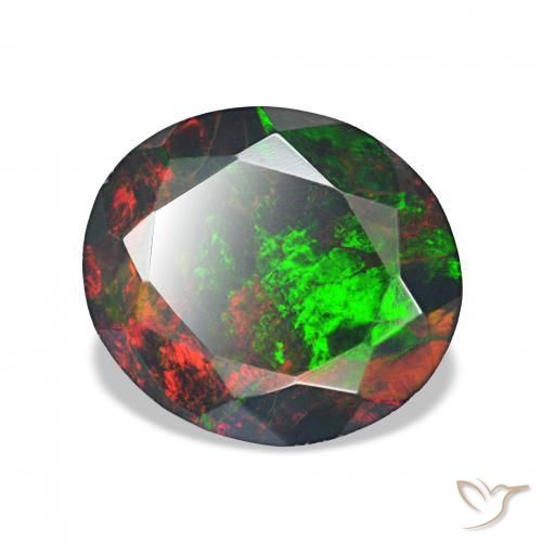 Opala negra Multicolorido Natural 1.71ct, oval, Opaco