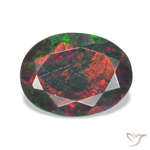 1.05ct Multicolorido Opala negra, oval, Opaco