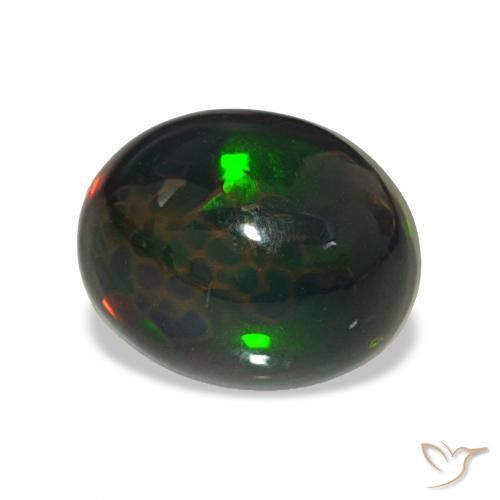 Opala negra Multicolorido Natural 4.67ct, oval, Opaco