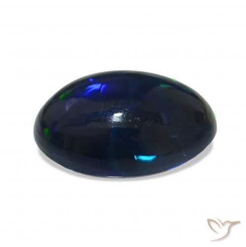 Opala negra Multicolorido Natural 3.16ct, oval, Opaco