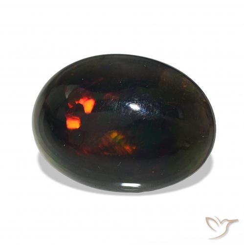 Opala negra Multicolorido Natural 2.37ct, oval, Opaco