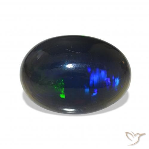 Opala negra Multicolorido Natural 3.79ct, oval, Opaco