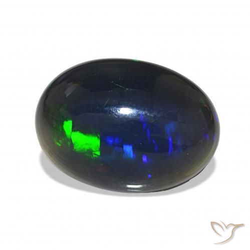 Opala negra Multicolorido Natural 3.79ct, oval, Opaco