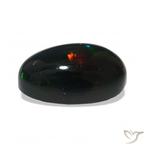 Opala negra Multicolorido Natural 3.00ct, oval, Opaco