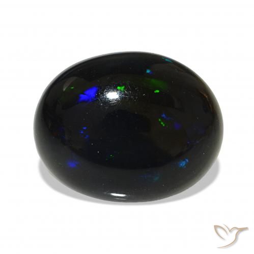 Opala negra Multicolorido Natural 3.38ct, oval, Opaco