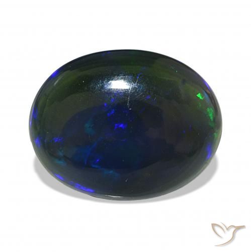 3.18ct Multicolorido Opala negra Pedras Preciosas, oval, Opaco