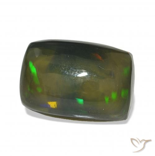 Opala negra Multicolorido Natural 3.11ct, Almofada, Opaco