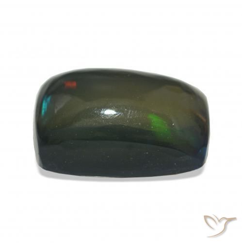 Opala negra Multicolorido Natural 3.11ct, Almofada, Opaco