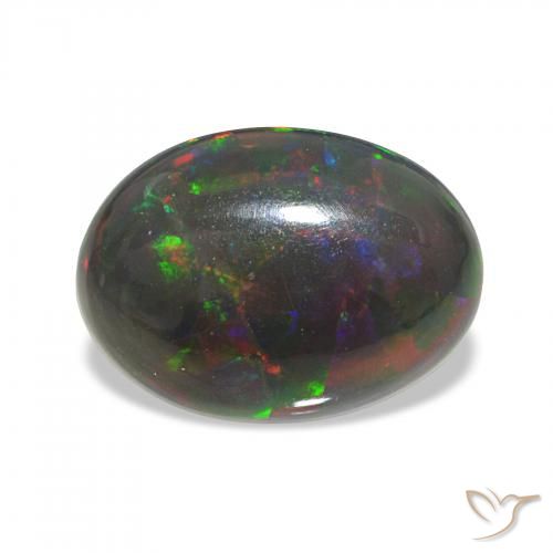 Opala negra Multicolorido Natural 3.30ct, oval, Opaco