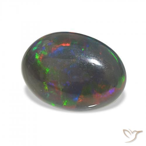 Opala negra Multicolorido Natural 3.30ct, oval, Opaco
