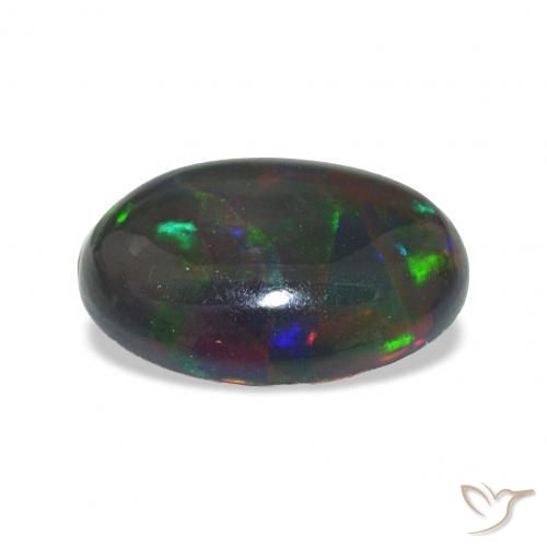 Opala negra Multicolorido Natural 3.30ct, oval, Opaco