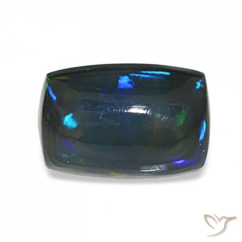 Opala negra Multicolorido Natural 2.77ct, Almofada, Transparente