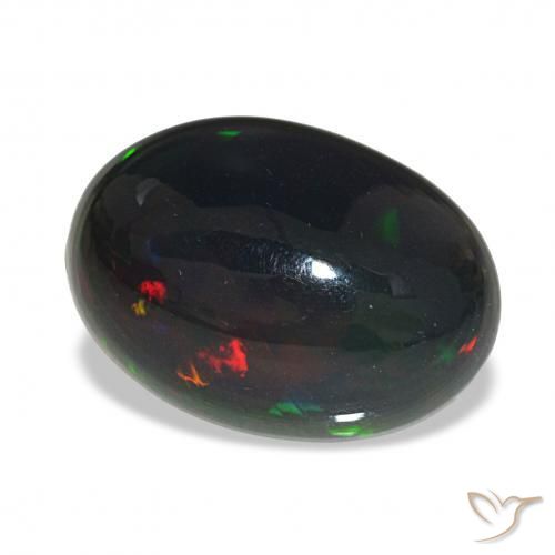 Opala negra Multicolorido Natural 3.41ct, oval, Opaco