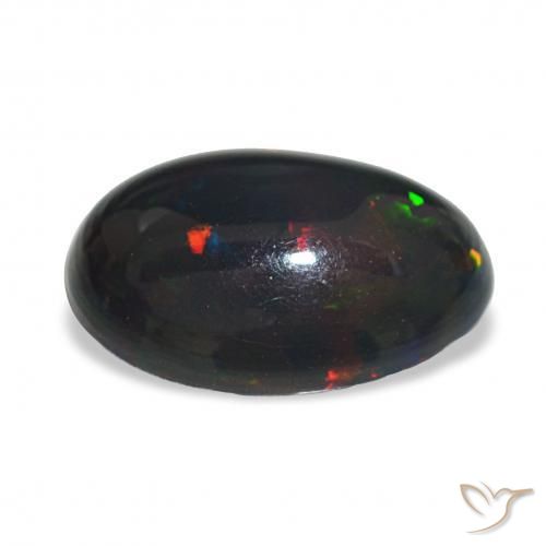 Opala negra Multicolorido Natural 3.41ct, oval, Opaco