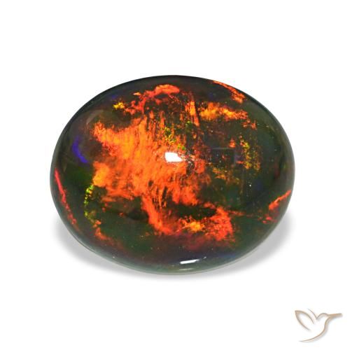 2.46ct Multicolorido Opala negra, oval, Opaco