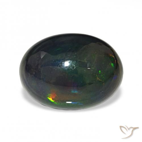 Opala negra Multicolorido Natural 3.56ct, oval, Opaco