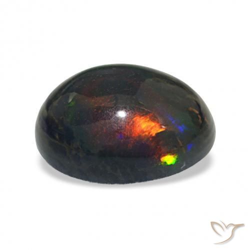 Opala negra Multicolorido Natural 3.56ct, oval, Opaco