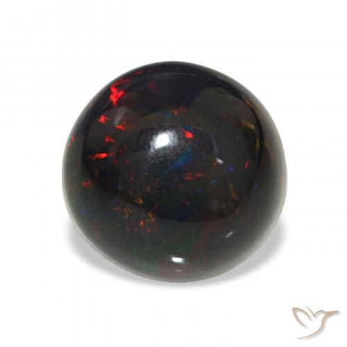Opala negra Multicolorido Natural 3.82ct, Redondo, Opaco