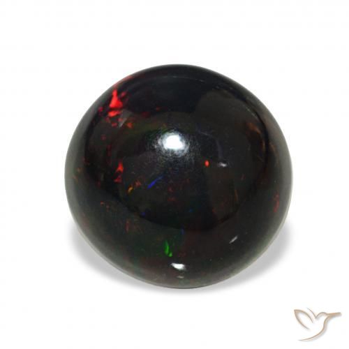 Opala negra Multicolorido Natural 3.82ct, Redondo, Opaco