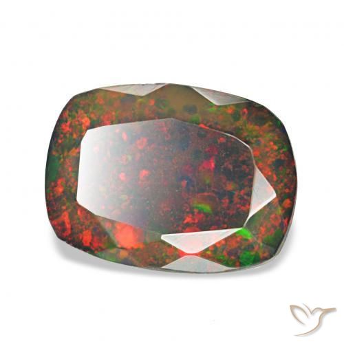 Opala negra Multicolorido Natural 0.90ct, Almofada, Opaco