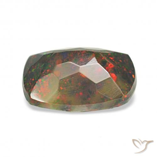 Opala negra Multicolorido Natural 0.90ct, Almofada, Opaco