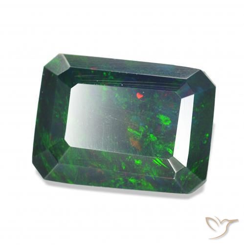 Opala negra Multicolorido Natural 0.97ct, Corte Octógono / Esmeralda, Opaco