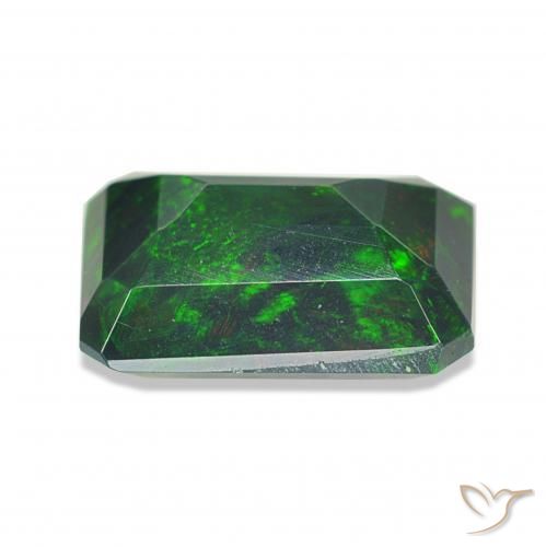 Opala negra Multicolorido Natural 0.97ct, Corte Octógono / Esmeralda, Opaco