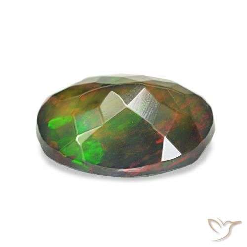 Opala negra Multicolorido Natural 1.10ct, oval, Opaco