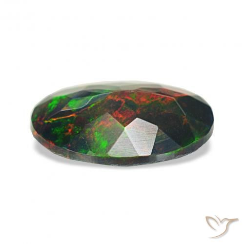 Opala negra Multicolorido Natural 0.90ct, oval, Opaco