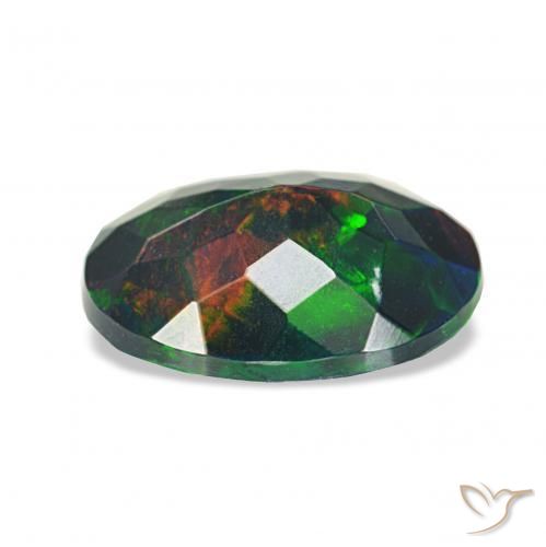 Opala negra Multicolorido Natural 0.98ct, oval, Opaco