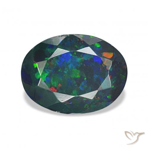 1.16ct Multicolorido Opala negra, oval, Opaco