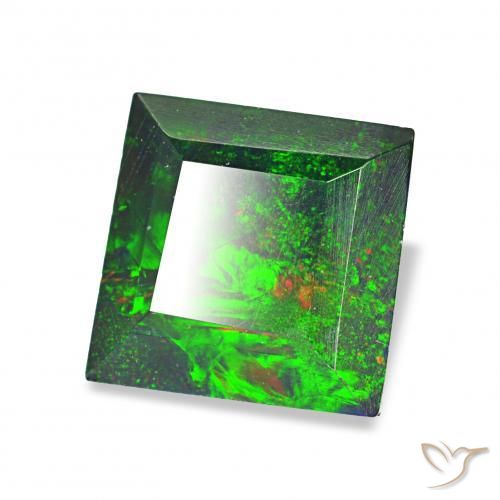 Opala negra Multicolorido Natural 1.00ct, Quadrado, Opaco
