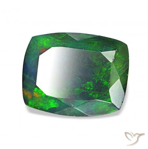 Opala negra Multicolorido Natural 1.46ct, Almofada, Opaco