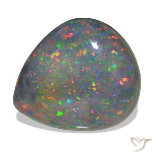 47.99ct Multicolorido Opala negra Pedras Preciosas, Formato de pêra, Opaco
