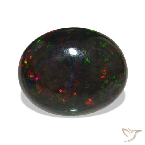 Opala negra Multicolorido Natural 13.53ct, oval, Opaco