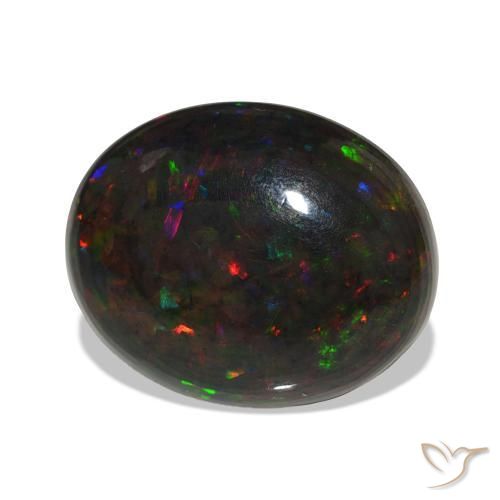 Opala negra Multicolorido Natural 13.53ct, oval, Opaco